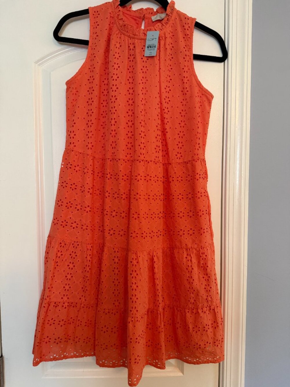 NWT LOFT Petite Eyelet Cotton Dress XS Petite